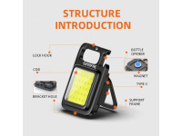 Superfire Lanterna Em Miniatura LED COB 9W 600lm IP44 MX16 Superfire Lanterna Em Miniatura LED COB 9W 600lm IP44 MX16